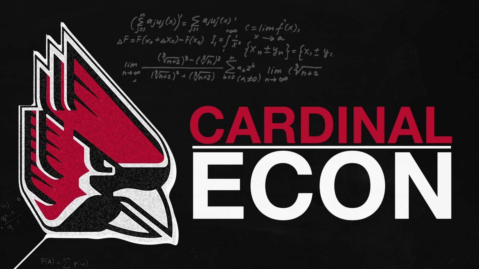 Cardinal Econ title card with the Ball State cardinal
