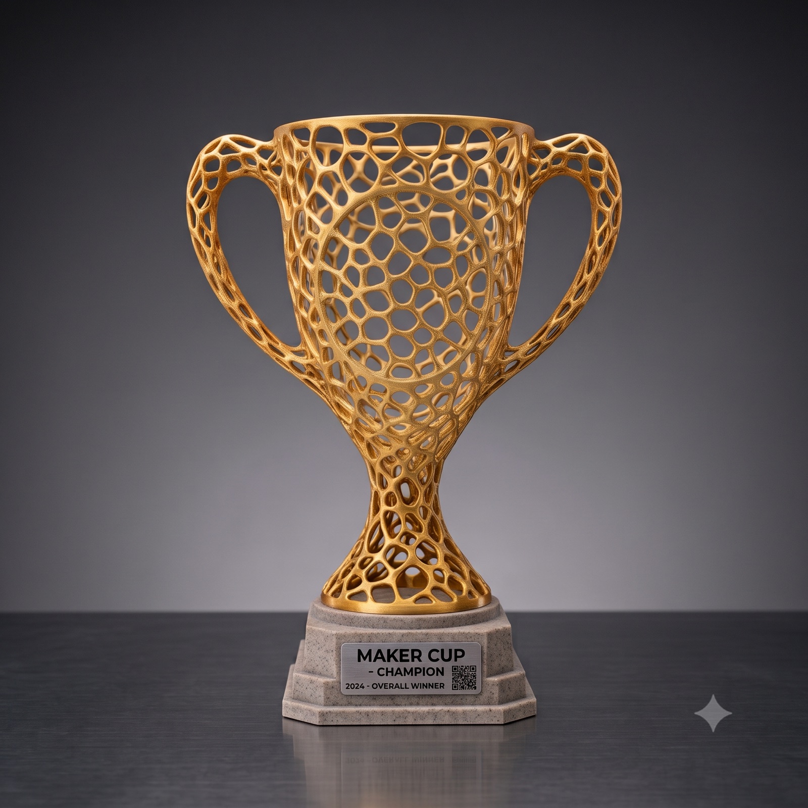 Gold lattice trophy render